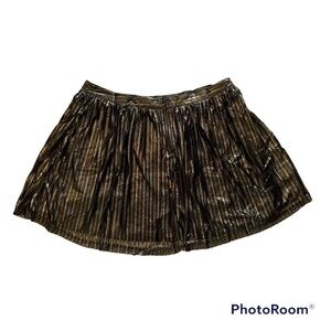 METALLIC gold & black A line mini party skirt, fully lined, back zipper, 3X.